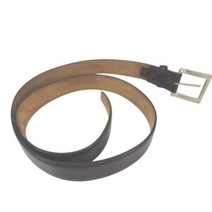 Tumi Mens Dark Brown Leather Belt Classic Brass Buckle Dress Casual Sz. 38